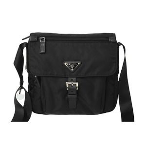 Prada Shoulder Bag Cross Black Nylon